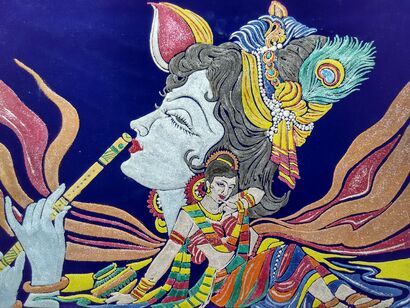 Love (Krishna- Radha) - a Paint Artowrk by Sandeep Kumar Mishra